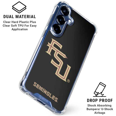 Florida State FSU Seminoles Black Galaxy S25 Clear Case